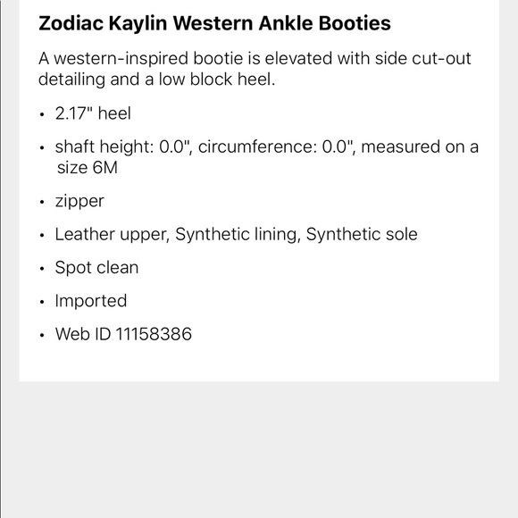 Zodiac Western Ivory Distressed Leather Boot NEW - Picture 6 of 6